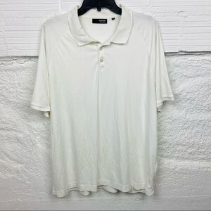 MURANO liquid cotton white collar short sleeve mens shirt size XL
